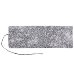 Silver And White Glitters Metallic Finish Party Texture Background Imitation Roll Up Canvas Pencil Holder (m) by genx