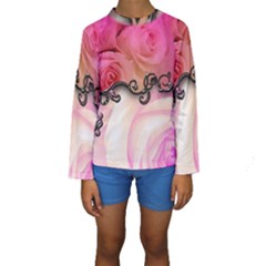 Decorative Elegant Roses Kids  Long Sleeve Swimwear by FantasyWorld7