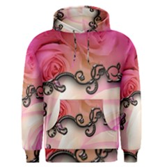 Decorative Elegant Roses Men s Pullover Hoodie by FantasyWorld7