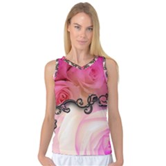 Decorative Elegant Roses Women s Basketball Tank Top by FantasyWorld7