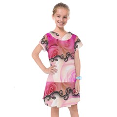 Decorative Elegant Roses Kids  Drop Waist Dress by FantasyWorld7