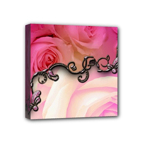 Decorative Elegant Roses Mini Canvas 4  X 4  (stretched) by FantasyWorld7