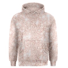 Rose Gold Pink Glitters Metallic Finish Party Texture Imitation Pattern Men s Pullover Hoodie by genx