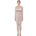 Rose Gold Pink Glitters metallic finish party texture imitation pattern Long Sleeve Catsuit View1