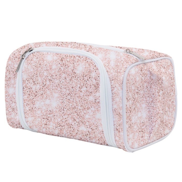 Rose Gold Pink Glitters metallic finish party texture imitation pattern Toiletries Pouch