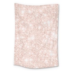 Rose Gold Pink Glitters Metallic Finish Party Texture Imitation Pattern Large Tapestry by genx