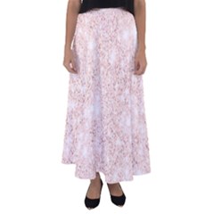 Rose Gold Pink Glitters Metallic Finish Party Texture Imitation Pattern Flared Maxi Skirt by genx