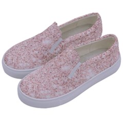 Rose Gold Pink Glitters Metallic Finish Party Texture Imitation Pattern Kids  Canvas Slip Ons by genx