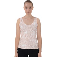 Rose Gold Pink Glitters Metallic Finish Party Texture Imitation Pattern Velvet Tank Top by genx