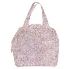 Rose Gold Pink Glitters Metallic Finish Party Texture Imitation Pattern Boxy Hand Bag by genx