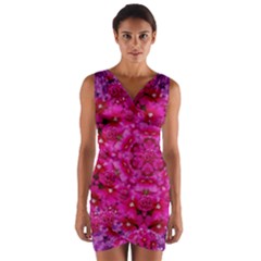 Flower Suprise To Love And Enjoy Wrap Front Bodycon Dress by pepitasart