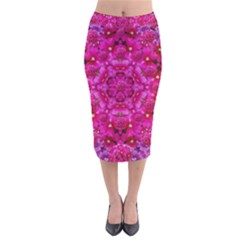 Flower Suprise To Love And Enjoy Velvet Midi Pencil Skirt by pepitasart