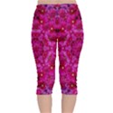 Flower Suprise To Love And Enjoy Velvet Capri Leggings  View2