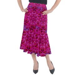 Flower Suprise To Love And Enjoy Midi Mermaid Skirt by pepitasart