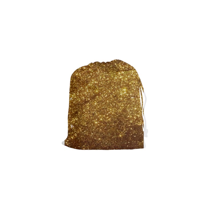 Gold Glitters metallic finish party texture background faux shine pattern Drawstring Pouch (XS)