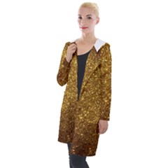 Gold Glitters Metallic Finish Party Texture Background Faux Shine Pattern Hooded Pocket Cardigan by genx