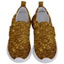 Gold Glitters metallic finish party texture background faux shine pattern Kids  Velcro No Lace Shoes View1