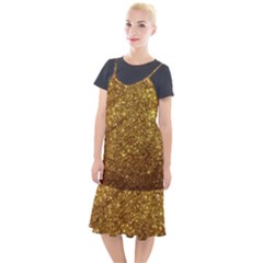 Gold Glitters Metallic Finish Party Texture Background Faux Shine Pattern Camis Fishtail Dress by genx