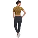 Gold Glitters metallic finish party texture background faux shine pattern Short Sleeve Cropped Jacket View2