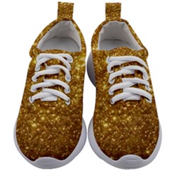 Gold Glitters Metallic Finish Party Texture Background Faux Shine Pattern Kids Athletic Shoes by genx