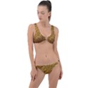 Gold Glitters metallic finish party texture background faux shine pattern Ring Detail Crop Bikini Set View1