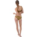 Gold Glitters metallic finish party texture background faux shine pattern Ring Detail Crop Bikini Set View2