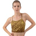 Gold Glitters metallic finish party texture background faux shine pattern Mini Tank Bikini Top View1