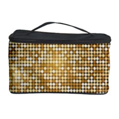 Retro Gold Glitters Golden Disco Ball Optical Illusion Cosmetic Storage by genx