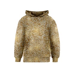 Retro Gold Glitters Golden Disco Ball Optical Illusion Kids  Pullover Hoodie by genx