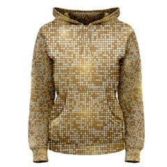 Retro Gold Glitters Golden Disco Ball Optical Illusion Women s Pullover Hoodie by genx