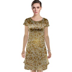 Retro Gold Glitters Golden Disco Ball Optical Illusion Cap Sleeve Nightdress by genx