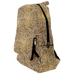 Retro Gold Glitters Golden Disco Ball Optical Illusion Travelers  Backpack by genx