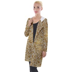 Retro Gold Glitters Golden Disco Ball Optical Illusion Hooded Pocket Cardigan by genx