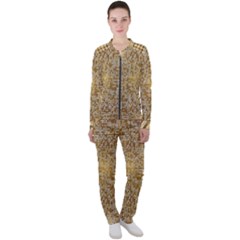 Retro Gold Glitters Golden Disco Ball Optical Illusion Casual Jacket And Pants Set by genx