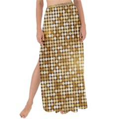 Retro Gold Glitters Golden Disco Ball Optical Illusion Maxi Chiffon Tie-up Sarong by genx