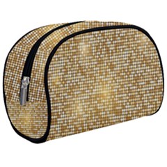 Retro Gold Glitters Golden Disco Ball Optical Illusion Makeup Case (medium)