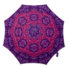 Flowers And Purple Suprise To Love And Enjoy Hook Handle Umbrellas (large) by pepitasart