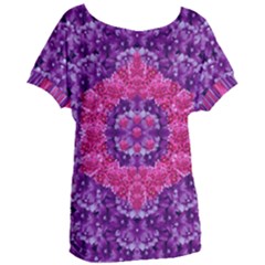 Flowers And Purple Suprise To Love And Enjoy Women s Oversized Tee by pepitasart