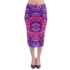 Flowers And Purple Suprise To Love And Enjoy Midi Pencil Skirt by pepitasart