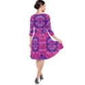 Flowers And Purple Suprise To Love And Enjoy Quarter Sleeve Waist Band Dress View2