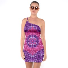 Flowers And Purple Suprise To Love And Enjoy One Soulder Bodycon Dress by pepitasart