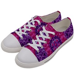 Flowers And Purple Suprise To Love And Enjoy Women s Low Top Canvas Sneakers by pepitasart