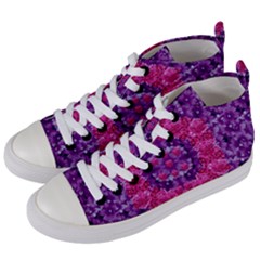 Flowers And Purple Suprise To Love And Enjoy Women s Mid-top Canvas Sneakers