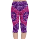 Flowers And Purple Suprise To Love And Enjoy Velvet Capri Leggings  View2