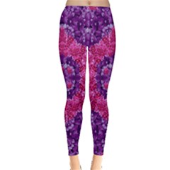 Flowers And Purple Suprise To Love And Enjoy Inside Out Leggings by pepitasart