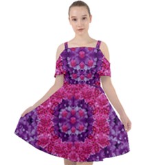 Flowers And Purple Suprise To Love And Enjoy Cut Out Shoulders Chiffon Dress by pepitasart