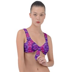 Flowers And Purple Suprise To Love And Enjoy Front Tie Bikini Top by pepitasart