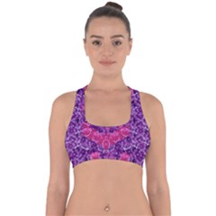 Flowers And Purple Suprise To Love And Enjoy Cross Back Hipster Bikini Top  by pepitasart