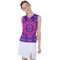 Flowers And Purple Suprise To Love And Enjoy Women s Sleeveless Mesh Sports Top