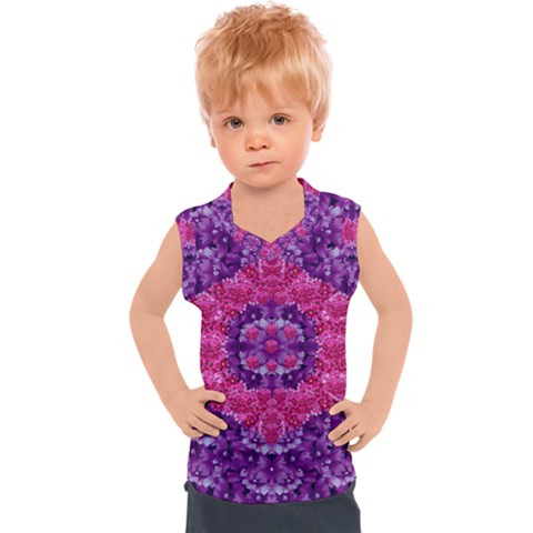 Flowers And Purple Suprise To Love And Enjoy Kids  Mesh Tank Top by pepitasart